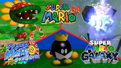 Super Mario 64 Sunshine And Galaxy All Bosses Youtube