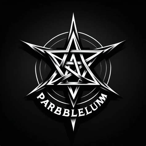 Modern Parabellum Fonts Pentagram Logo in Striking Black and White Colors | MUSE AI