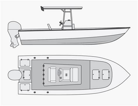 Center Console Boat Drawing