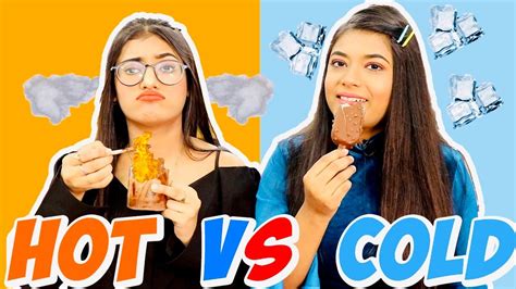 EATING ONLY HOT Vs COLD FOOD FOR 24 HOURS Challenge Ft Samreen Ali