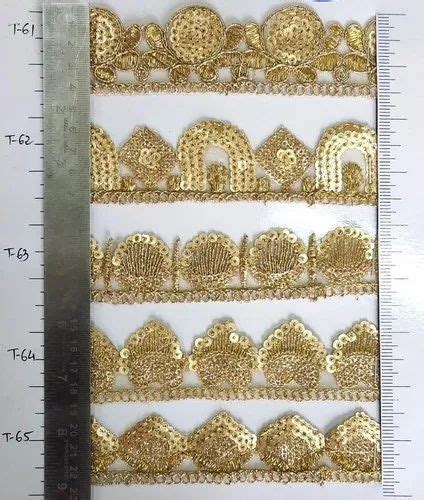 Golden Designer Zari Lace For Saree Roll Length 9 Meter At Rs 80