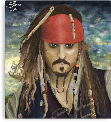 Captain Jack Sparrow Digital Painting Canvas Prints By Simm Art