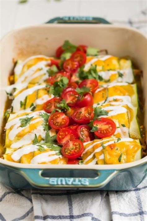 Zucchini Enchiladas With Chicken Low Carb Wellplated