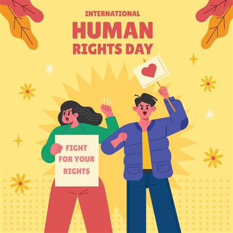 Free Vector Flat Illustration For Human Rights Day Celebration