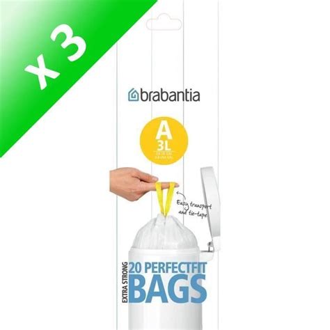 Brabantia Lot De Sacs Poubelle Rouleau Perfectfit L Lot De