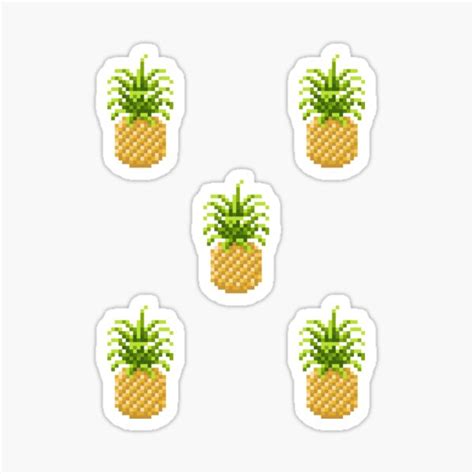 Pixelated Pineapple Stickers Sticker For Sale By Kawaiidreamland