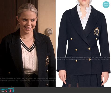 WornOnTV Leightons coat with crest on The Sex Lives of College Girls Reneé Rapp Clothes