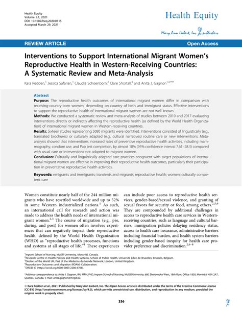 Pdf Interventions To Support International Migrant Womens