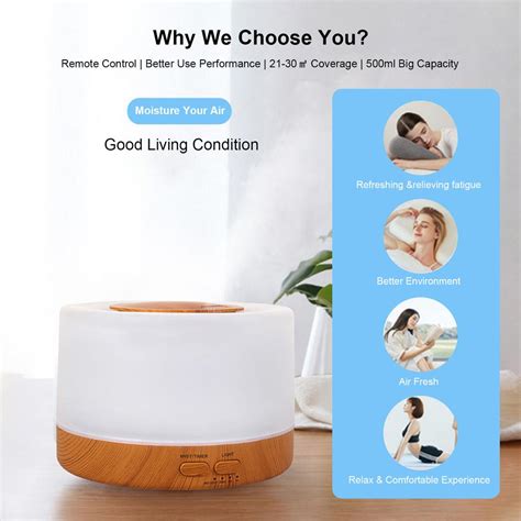 Ml U Ltrasonic Acoustic Air Humidifier Aroma Diffuser Mist Maker Bt