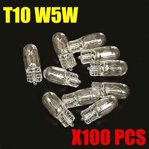 100pcs T10 W5w 194 501 12v 4300k 8000k 5w Wedges Clear Car Light