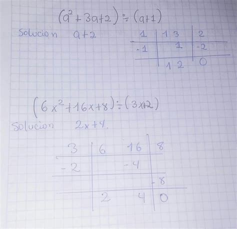 resuelve la siguiente division con Su procedimiento a² 3a 2 a 1 6²