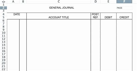 Accounting Journal Entries Template – Shooters Journal