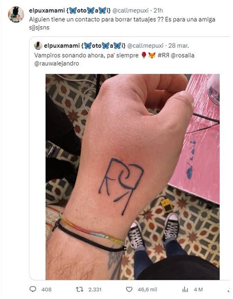 Un Fan De Rosal A Pide Ayuda En Las Redes Para Borrarse Un Tatuaje Con