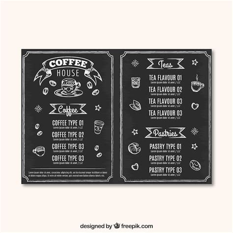 Free Vector Coffee House Menu Template