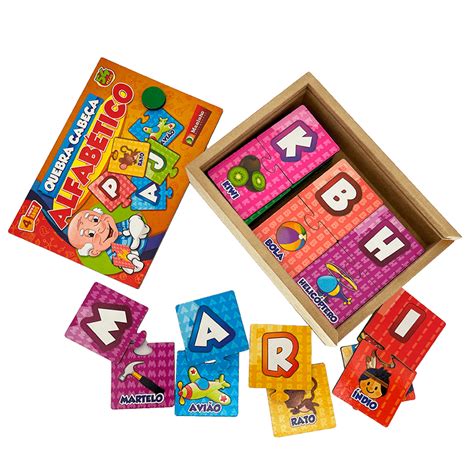 Brinquedo Educativo Quebra Cabe A Infantil Alfabetico Total Bag