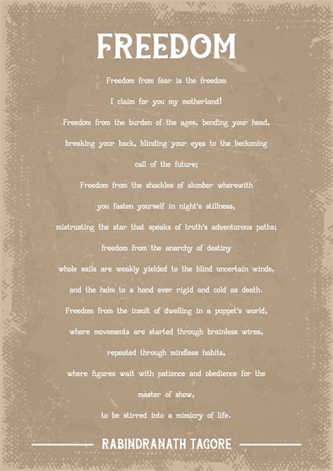 Rabindranath Tagore Poems In English On Freedom