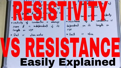 Resistivity Vs Resistancedifference Between Resistance And Resistivity