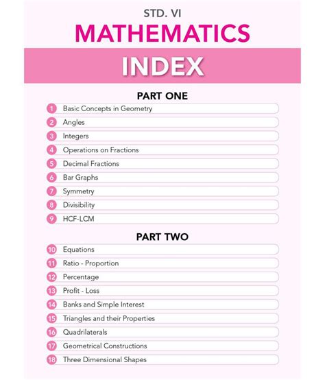 Std 6 Perfect Notes Maths Book English Medium Maharashtra State