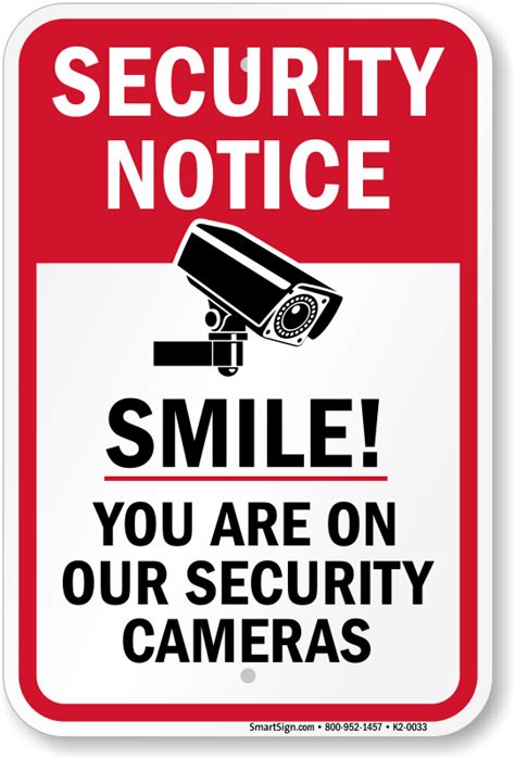 Smile You Re On Our Security Cameras CCTV Sign SKU K2 0033