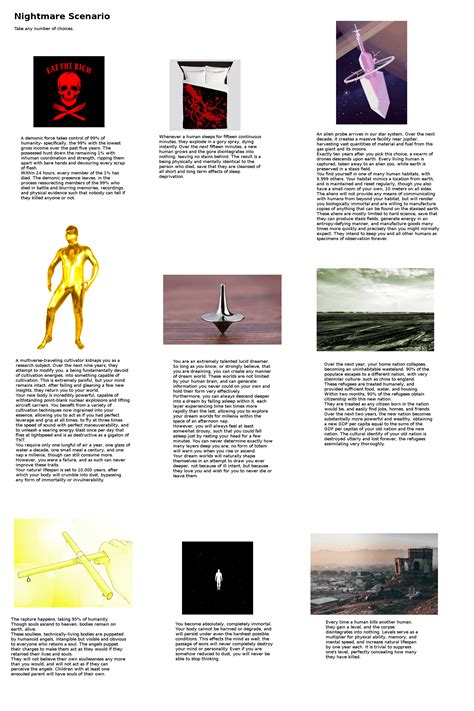 Nightmare Scenario cyoa from /tg/ : r/makeyourchoice