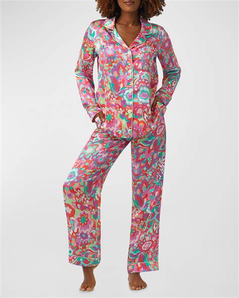 Trina Turk X Bedhead Pajamas Floral Print Silk Satin Pajama Set