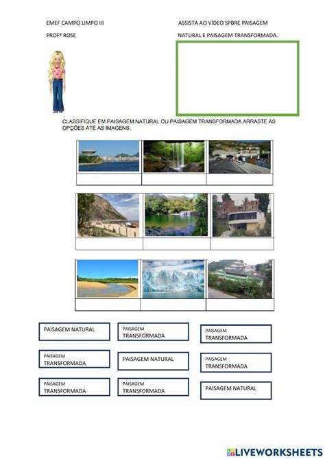 Paisagem Natural E Transformada Worksheet School Subjects Online