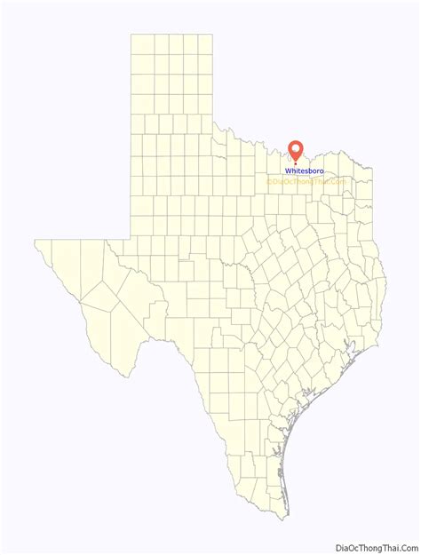 Map of Whitesboro city, Texas - Thong Thai Real