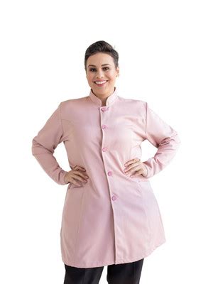 Jaleco Feminino Gabardine Rose Gola Padre Botao Compre Produtos