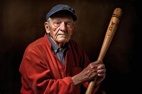 Premium Ai Image An Old Man With A Baseball Bat