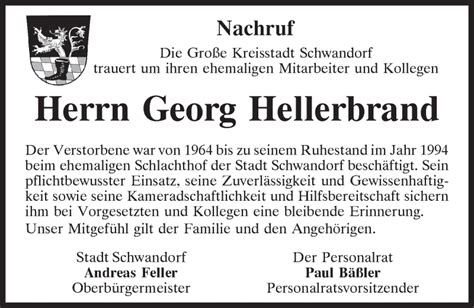 Traueranzeigen Von Georg Hellerbrand Mittelbayerische Trauer