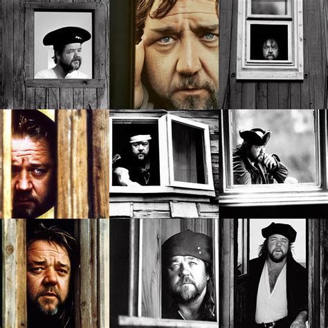 Russell Crowe With Large Wide Pirate Captain Hat Stable Diffusion