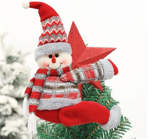 Amazon.com: Snowman Christmas Tree Topper - Unique and Funny Xmas Plush ...