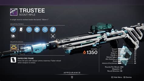 Trustee Scout Rifle Deep Stone Crypt Raid Weapon Deltias Gaming