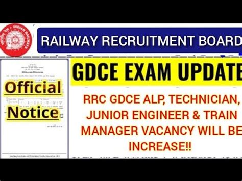 Rrb Gdce Vacancy Increase Update Alp Technician Junior Engineer Train