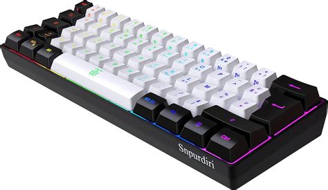 Snpurdiri Clavier Gaming Azerty Noir Et Blanc Filaire Rgb R Tro