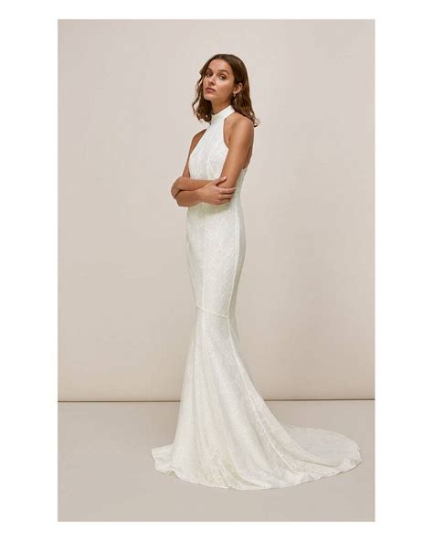 Whistles Maria Halter Wedding Dress In Ivory Endource