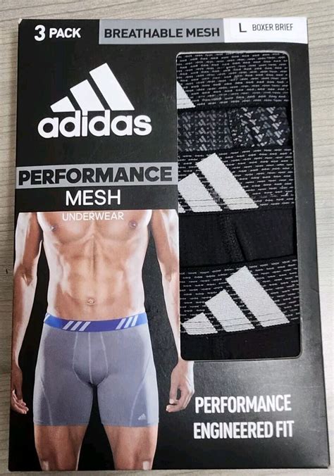 Adidas Men S Sport Performance Mesh Boxer Brief Underwear 3 Pack Ebay