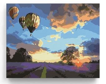 Paint By Numbers Hot Air Balloon Etsy