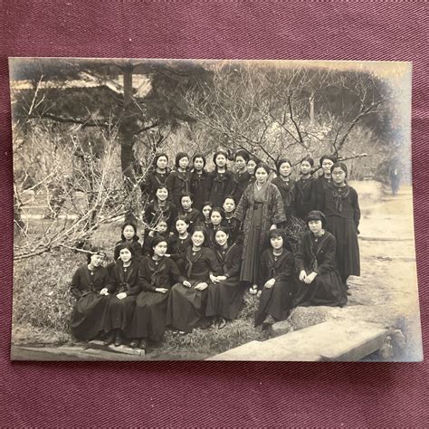 Yahooオークション 古写真 1937年卒業 福岡女学校 女学生 セーラー