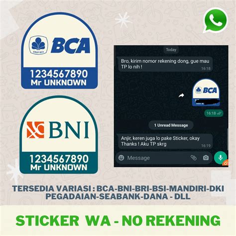 Jual STICKER WA WHATS APP NOMOR REKENING Shopee Indonesia