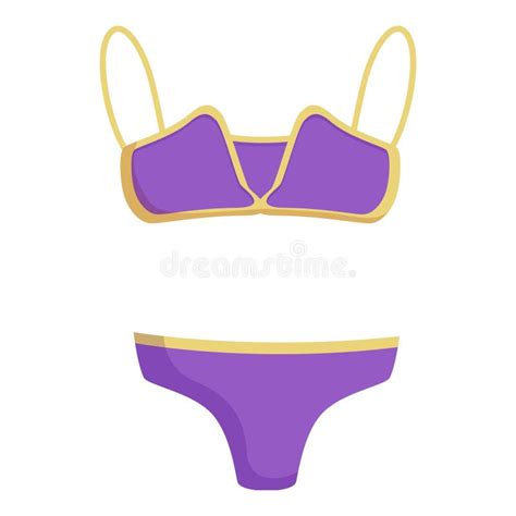 Purple And Gold Bikini Swimwear Illustration Stock Vector Illustration Of Item Poolside