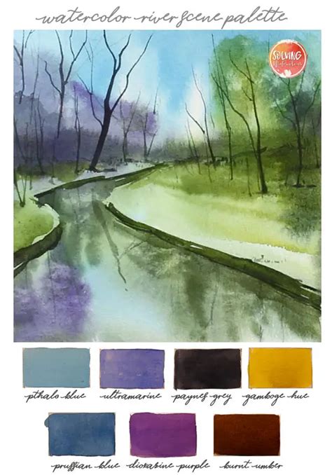 Easy Watercolor River Painting - Solving Watercolour