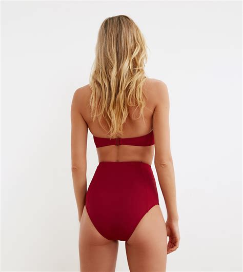 Buy Trendyol High Rise Bikini Brief In Maroon Thstreet Uae