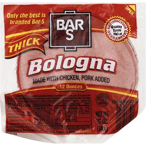 Bar S® Thick Bologna 12 Oz Pack Bologna Carlie Cs