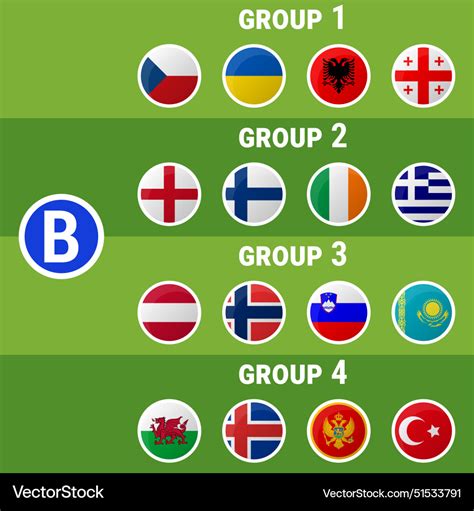 Flags of the national football teams league b Vector Image