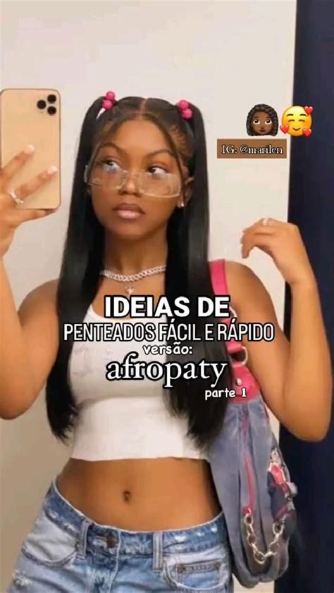 ideias de penteado afropaty fácil e rápido Penteados para