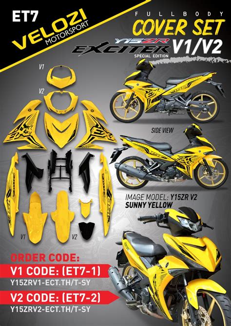 Cover Set Velozi Y Zr V V Exciter Special Edition Sunny Yellow Auto