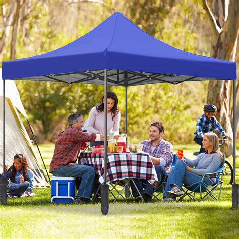 10x10 Waterproof Pop-Up Canopy Tent, UV Protection, Portable, Blue ...