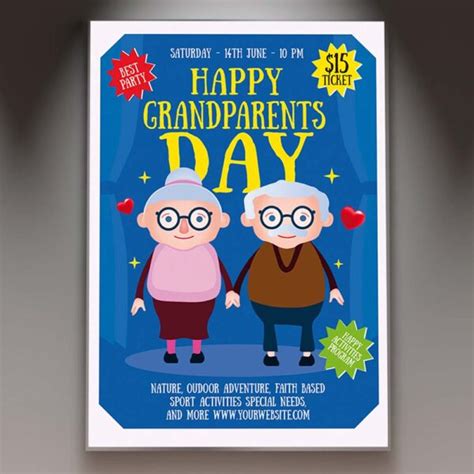 Grandparents Day Card Printable Template | PSDmarket