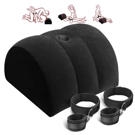 Sex Pillow Bondage Handcuffs Set Dildo Mount Inflatable Sex Pillow Handcuffs Ankle Cuffs